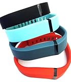 Set Large L 1pc Black 1pc Slate 1pc Red (Tangerine) 1pc Teal (Blue/Green) Replacement Bands with Clasps for Fitbit FLEX Only /No tracker/ Wireless Activity Bracelet Sport Wristband Fit Bit Flex Bracelet Sport Arm Band Armband