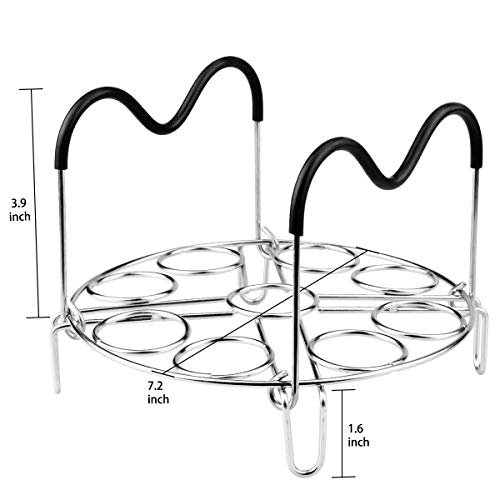 Aiduy Egg Steamer Rack Trivet with Heat Resistant Silicone Handles for Instant Pot Accessories 6 qt 8 Quart, Stainless Steal Kitchen Trivet Steam Rack Steaming Holder Pressure Cooker Accessories - Thumbnail 6
