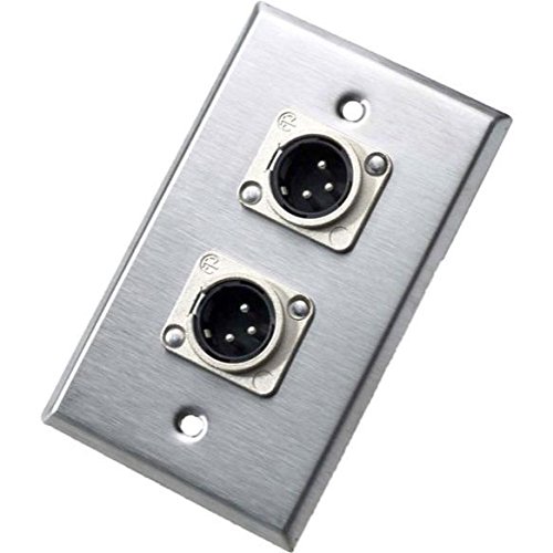 XLR WALL PLATE 3PIN MALE DUAL RECEPTACLE NEUTRIK