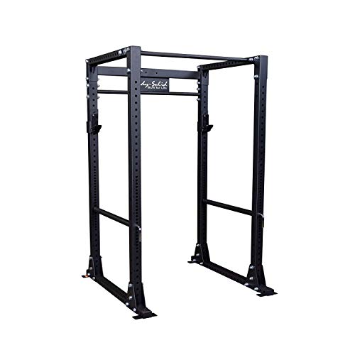 Rack de potencia Body-Solid GPR400 con 1000 Lb. Capacidad de peso para sentadillas, peso muerto y entrenamiento de levantamiento de pesas, negro