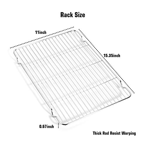 image for Wildone Baking Sheet & Rack Set [2 Sheets + 2 Racks], Stainless Steel 