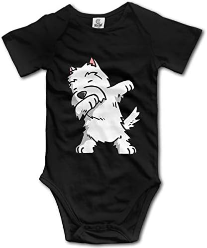XHX Newborn Baby Swag West Highland White Terrier Dog Short Sleeve Romper Onesie Bodysuit Jumpsuit