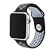 iGreely 42mm Soft Silicone Replacement Band with Ventilation Holes for Apple Watch Nike+, Apple Watch Series 2, Series 1, Sport , Edition, S/M Size( Black / Gray )