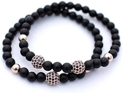 SAVOIR London (Luxury Gift Boxed) 18K Rose Gold Plated Base Bracelet Set - Gift for Him