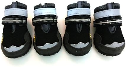 Xanday Breathable Dog Boots, Mesh Dog Shoes, Paw Protectors with Reflective and Adjustable Straps and Wear-Resisting Soles,4pcs