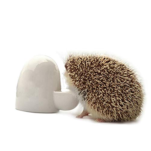Creation Core 2 Pack Automatic Water Feeder Drinking Water Feeder Ceramics Slient Pet Water Feeder for Hedgehog Bird Hamster and Small Animal(Yellow and White)