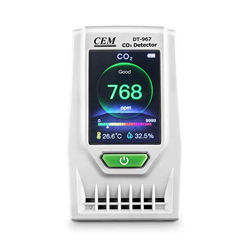 CEM DT-967 Desktop Indoor Air Quality CO2 Monitor Carbon Dioxide Detector Accurate Testing Air Quality Pollution with TEMP HUM Recording Data Logger Monitor - Thumbnail 4