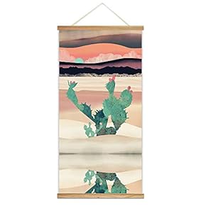Wooden Framed Hanging Poster Nordic Style Nature Landscape Wall Picture Canvas Artwork for Home Decoration Ready to Hang - 18"x36"