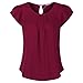Simier Fariry Women's Elastic Chiffon Puff Short Sleeve Blouse Tops