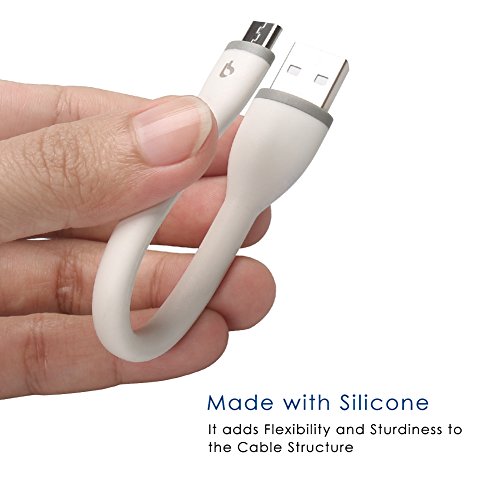 Bigblue Short Micro USB Cable 2 Pack 0.5ft, Micro-USB to USB Cable, Micro USB Lead Sync Data Cord Compatible with Android Samsung, HTC, Sony, Nexus, LG, Huawei and More