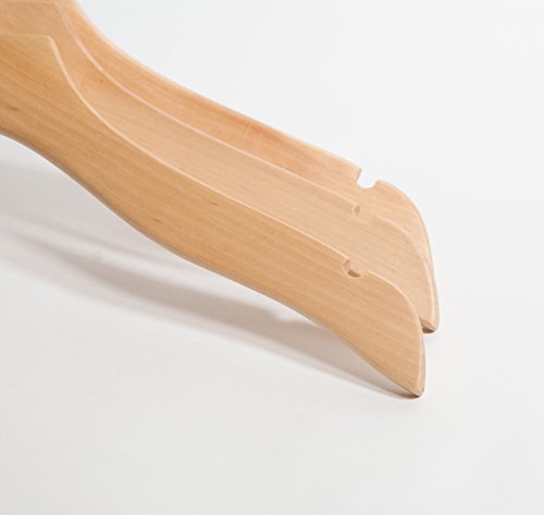 Topline Classic Wood Bridal Dress Hangers - Natural Finish (10-Pack) - Thumbnail 4