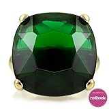 Green CZ Ring - Goldtone