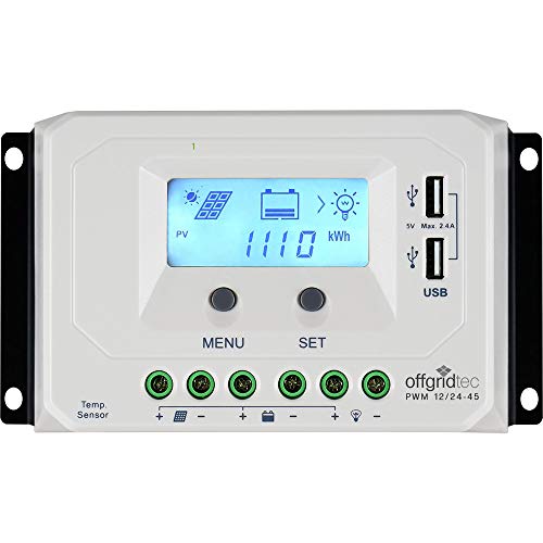 Offgridtec PWM Pro - Regulador de carga (12 V/24 V, 45 A, USB)