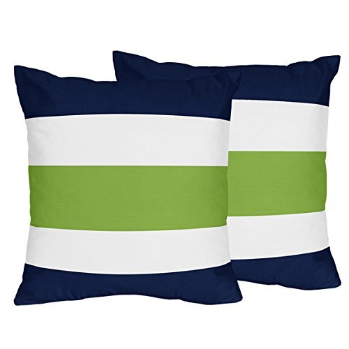 Amazon Com Sweet Jojo Designs 2 Piece Navy Blue Lime Green And