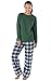 PajamaGram Women's Flannel Tartan Plaid Pajamas with Thermal Top