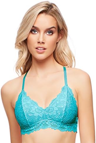 Jenny Jen Sexy Lace Katie Triangle Bralette for Women, Medium, Blue/White