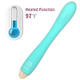 YISSDA Heated Vibrators Trigger Point, Warming Function Vibe with 8 Modes Rechargeable, Waterproof Vibrator, Cyan