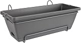 elho Barcelona Allin1 50 Balcony Planter with Dish and Rack Green view 7