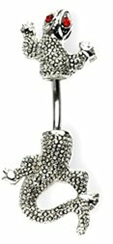 Belly Button Ring Navel Chameleon Lizard Split Body Body Jewelry 14 Gauge Ho286