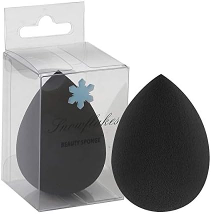 Snowflakes Beauty Makeup Blender Sponge - Latex Free,Teardrop Sponge Blender Flawless Coverage of Powder, Cream, Liquid(Black)