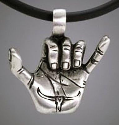 Necklace Surfer Choker Necklace CARABAO Thai Rock Pewter Pendant