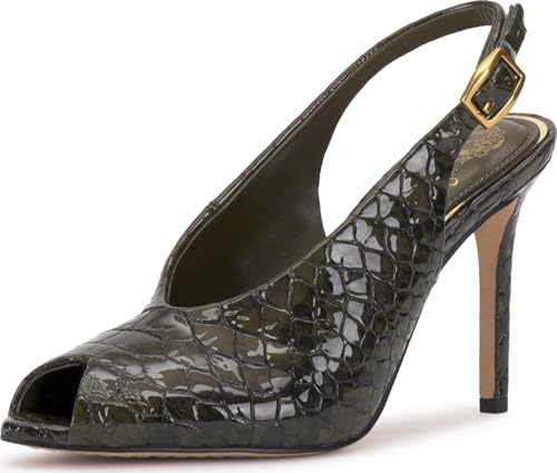 Vince Camuto Womens Helenza Peep Toe Slingback Pumps Deep Forest 6.5 Medium at Amazon