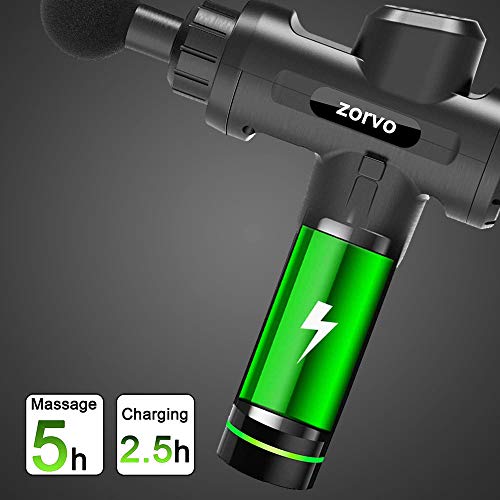 zorvo [Upgrade Version] Muscle Massage Gun-Hand Held Deep Tissue Muscle Massager-Cordless Percussion Massager-Professional Personal Massage Device-20 Speed and Ultra Quiet Technology - Thumbnail 4