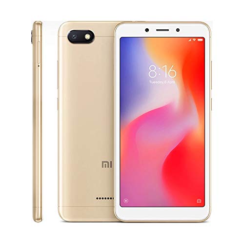 Xiaomi Redmi 6A Smartphones 5.45 Pantalla Full HD 2GB RAM + 16GB ROM Procesador Quad-Core de 12 NM, 5MP Delantero y 13MP camara Trasera, Doble Ranura para Tarjeta SIM + MicroSD (Dorado)