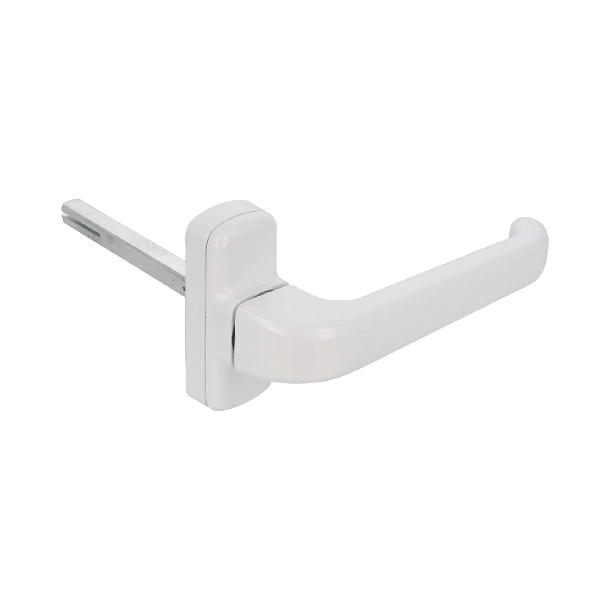 Amig - Door Handle with Fittings for Doors | Epsilon | 132 x 70 mm | 8 mm Square Pin | Elegant and Simple Design | Ergonomic Handle | White Aluminium — image 1