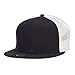 Mesh Premium Snapback Flat Bill Cap - BlkBlk White OSFM