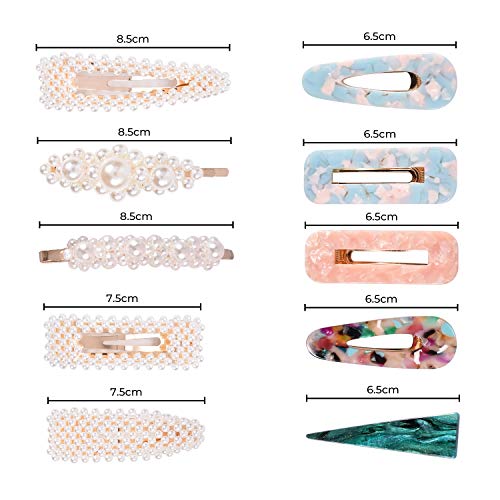 Hair Clips for Women Girls Ladies Elegant 10 Pcs Hair Styling Tools Fashion Hair Accessories for Birthday Valentine Day Gifts and Party Wedding Daily Bling Hairpins Headwear Barrette Styling Tools - Thumbnail 2