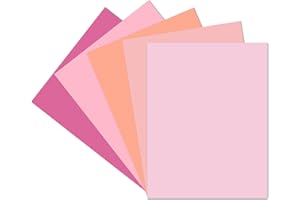 Bazyrock 30 Sheets Pink Cardstock 8.5'' x 11'', 5 Colors Assorted Pink Colored Card Stock Paper 65lb/180gsm Perfect for Festive Decor DIY Greeting Cards Arts and Crafts