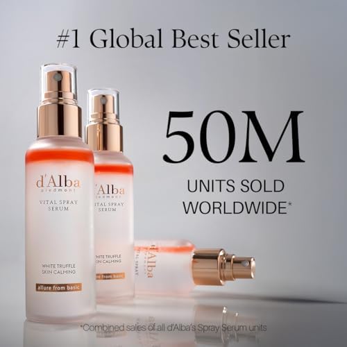 D'alba | soro em spray de trufa branca italiana, vitalizante, iluminador, hidratante e calmante, spray facial, solução para pele vermelha e sensível, vital, cuidados com a pele coreanos