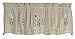 Snapshots Daisy 58 Inches Wide x 14 Inches Long Polyester and Linen Embroidered Valance Curtain, Linen