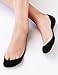 VERO MONTE 4 Pairs Womens No Show Socks - Cotton Liner Socks (Black + Skin, 6-7.5) 440411