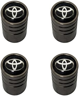 Tele Auto Car Wheel Tire Design Chrome Air Valve Caps Fit for Toyota Enthusiast, Black
