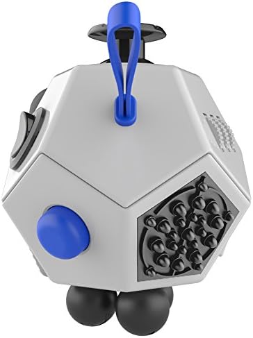 Auertu 12 Sided Fidget Cube - Fidget Dice ii - Fidgeting Toys - Stress Anxiety Reliever - Great For ADD ADHD OCD Autism - For Adults and Children - Durable and Safe Fidget -white