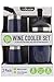 Reduce Wine Cooler Set - Stainless Steel Wine Bottle Cooler Set with 2 12oz Insulated Wine Tumblers - Keep Wine at the Perfect Temperature, No Ice Required, Fits Most Wine Bottles - Denim