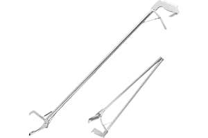 Stainless Steel Garbage Clip, Heavy Duty Anti Snake Tongs Reptile EEL Grabber Catcher Wide Jaw Handling Pliers