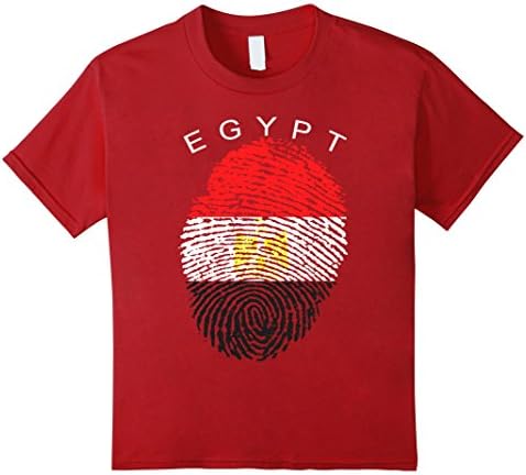 Kids Egypt Flag Shirt 8 Cranberry