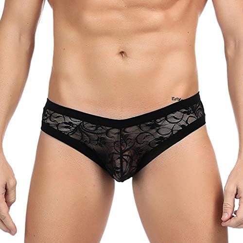 OrchidAmor Men's Underwear, Men's Sexy Underwear Lingerie Sexy Thong Panties Lace Trim Briefs Bikini Underwear