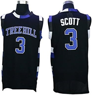 Janniffer Mens #3 Lucas Scott One Tree Hill Movie Basketball Jersey Embroidered and Stitched Black L