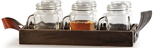 image for Circleware Country Mini Mason Jar Mug Shot Glasses with Glass Handles 