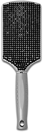 Bling Rhinestone Diamond Paddle Hairbrush (Black)