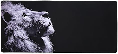 Gaming Mouse Pad Large Extended Stitched Edges Waterproof Mouse Pad Accuracy Optimized for All Computer Mouse Sensitivity MMO and Sensors Fits Both Mouse &amp; Keyboard (Lion, 900mm×400mm×2mm)