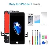 QI-EU Compatible with iPhone 7 Screen Replacement Black 4.7 Inch Model A1660 A1778 A1779 3D Touch LCD Display Digitizer Assembly kit with Repair Tools,Replacement Manual,Screen Protector