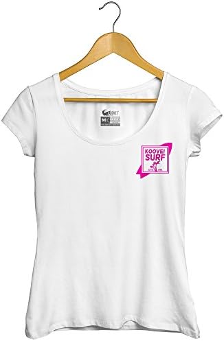 Koovei Surfboard Palm Trees Beach T-Shirt For Women - Casual Cotton Streetwear Tee - Medium, White