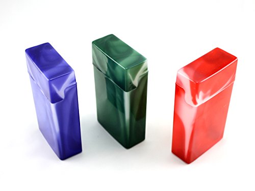 Skyway Cigarette Case - Holder - Box Bundle For 100's Size Cigarettes (3 Boxes) - Blue Green Red