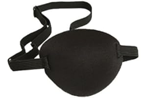 AKOAK 1 Pcs Adult Kid's Black Adjustable Soft and Comfortable Pirate Eye Patch Single Eye Mask for Amblyopia Lazy Eye