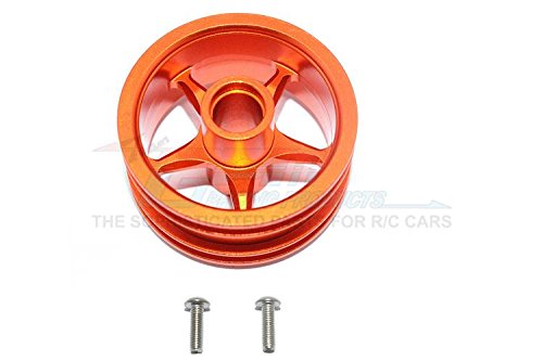 GPM Tamiya T3-01 Dancing Rider Trike Upgrade Parts Aluminum Front Wheel (5 Poles Design) - 1Pc Set Orange